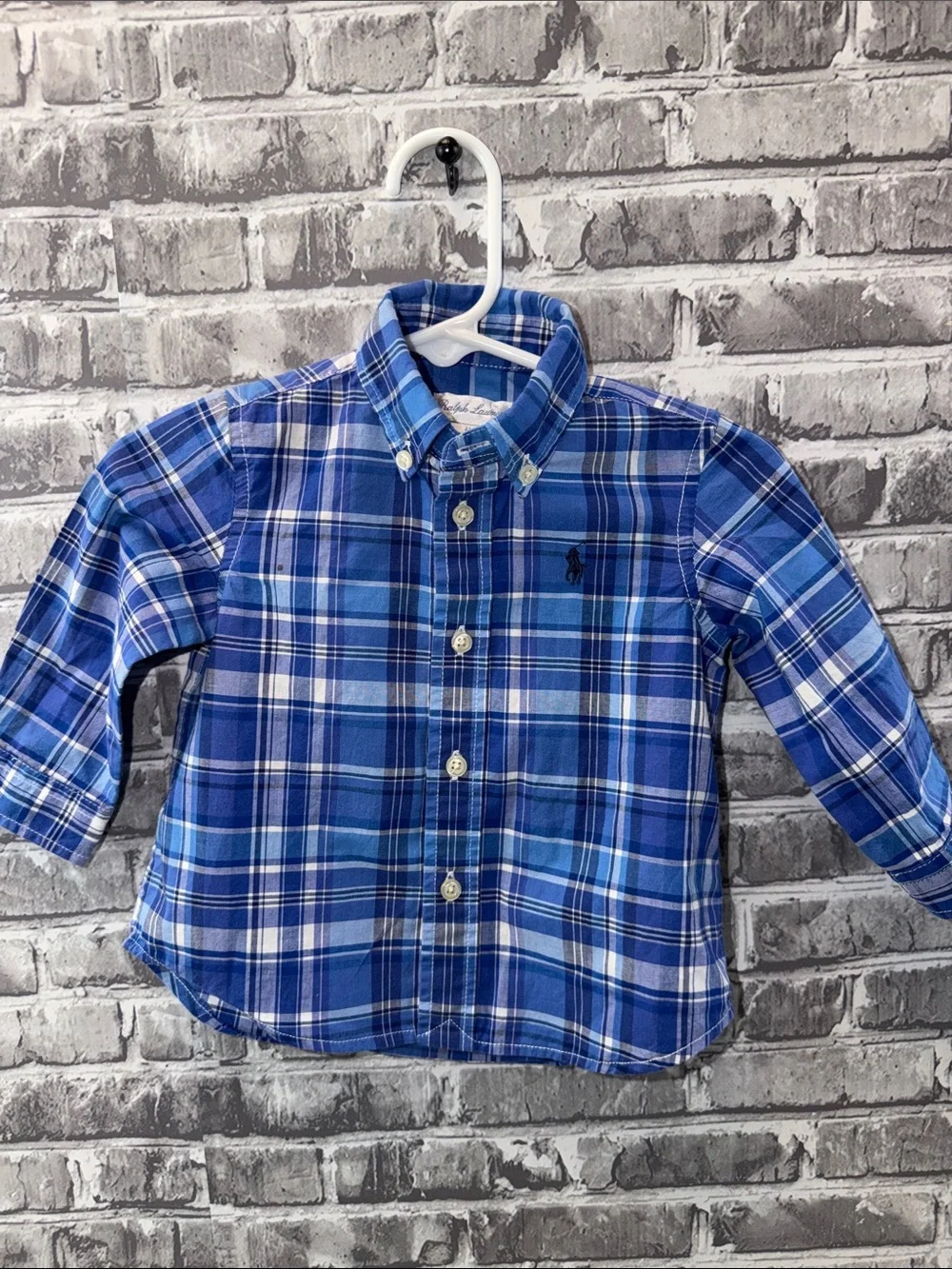 Ralph Lauren Blue Plaid Button-Down Shirt for Kids - Multi Blue